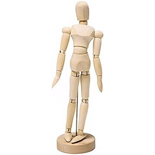 Modello Mobile Bambola in Legno Bumdenuu con 14 Pose e Materiale da Disegno