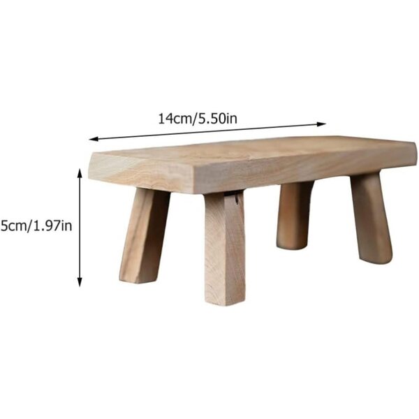 Garneck Sgabello in Legno Mini da Esposizione 14x5,5x5 cm Base per Vasi e Decorazioni