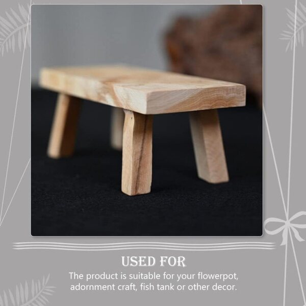 Garneck Sgabello in Legno Mini da Esposizione 14x5,5x5 cm Base per Vasi e Decorazioni