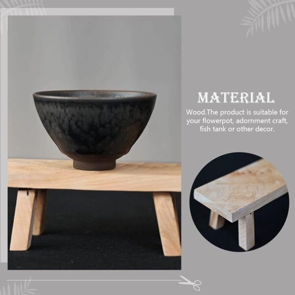Garneck Sgabello in Legno Mini da Esposizione 14x5,5x5 cm Base per Vasi e Decorazioni