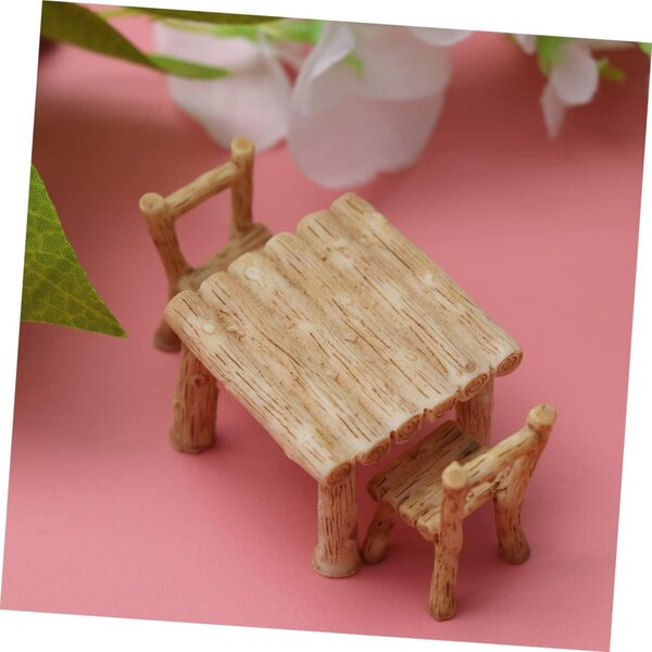 YARNOW Kit Ornamenti Miniature Giardino 1 Tavolo + 2 Sedie Resina Dipinte a Mano