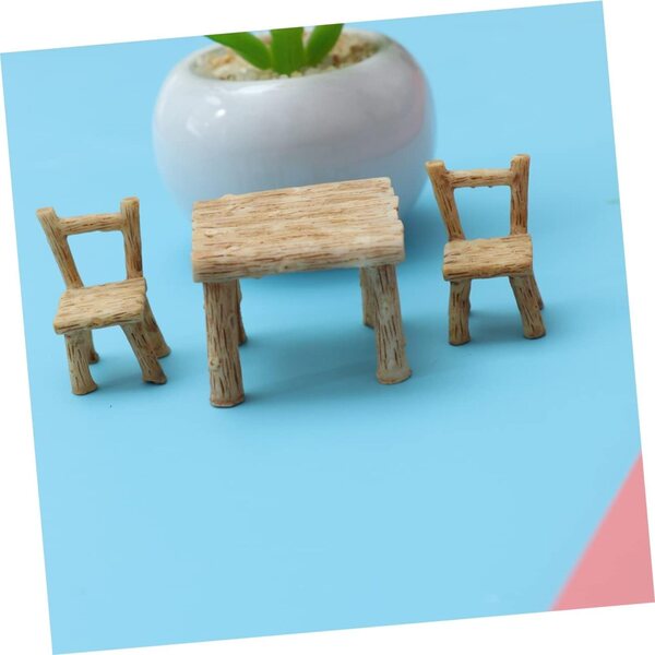 YARNOW Kit Ornamenti Miniature Giardino 1 Tavolo + 2 Sedie Resina Dipinte a Mano