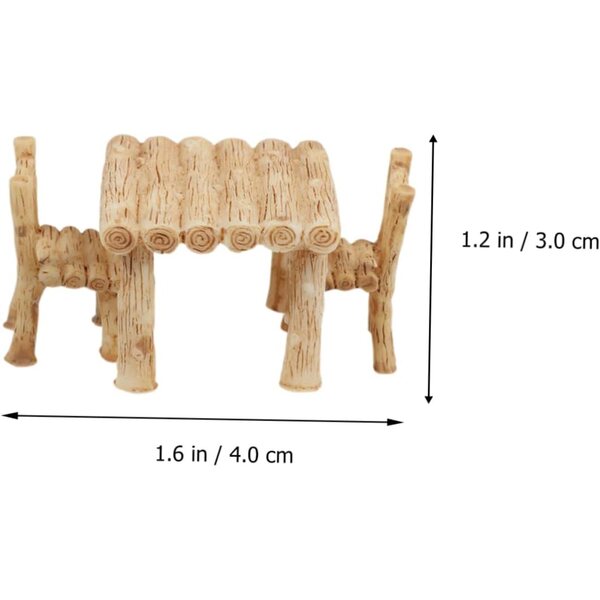 YARNOW Kit Ornamenti Miniature Giardino 1 Tavolo + 2 Sedie Resina Dipinte a Mano