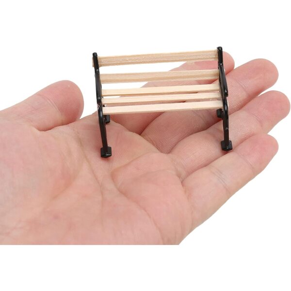 COSINE Miniatura Panchina Giardino 1/24 per Casa delle Bambole in Legno