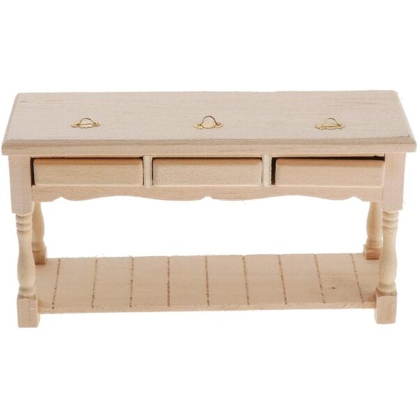 Almencla Tavolino da tè in Legno Miniatura 1:12 per Casa delle Bambole