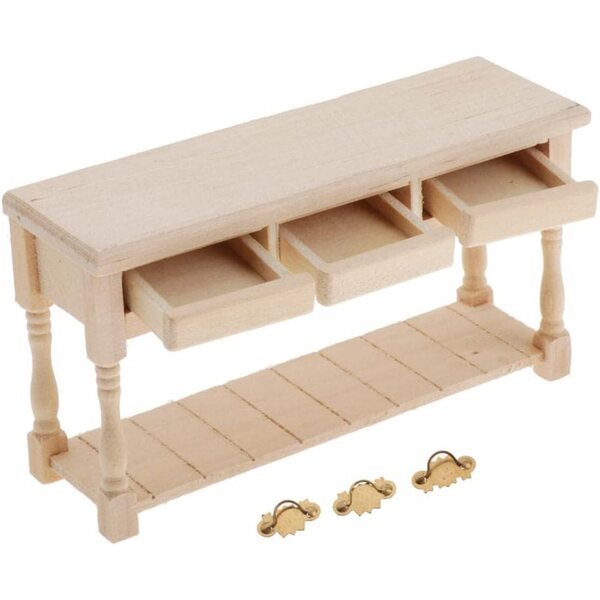 Almencla Tavolino da tè in Legno Miniatura 1:12 per Casa delle Bambole