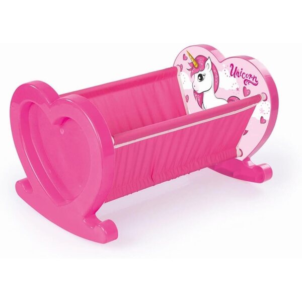 Dolu rosa Einhorn-Wiegenspielzeug für Puppen, Alter 2–6 Jahre, einfache Montage