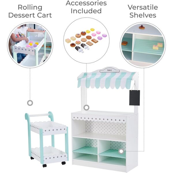 My Dream Panetteria dessert stand bianco e benzina con 18 dolcetti - Teamson Kids