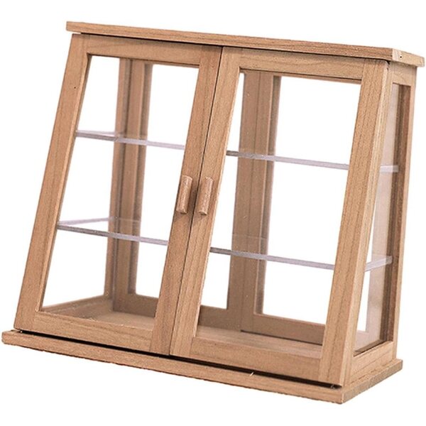 1/6 1/12 Miniatur-Kommode aus Holz für Puppenhaus, detaillierte und realistische Bäckerei-Vitrine