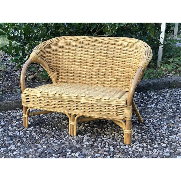 Panca per bambole in rattan colore miele, stabile e di alta qualità 45x28x31 cm