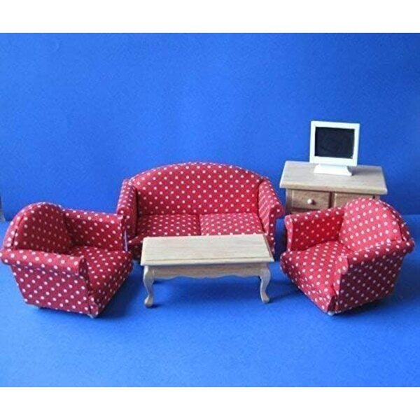 Set Salotto 5 Pezzi Dolls House Emporium - Scala 1:12, Divano e Sedie Imbottite
