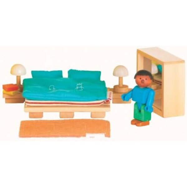Camera da Letto Woody Click 10 4 5205 - Set Giocattolo in Legno per Bambini
