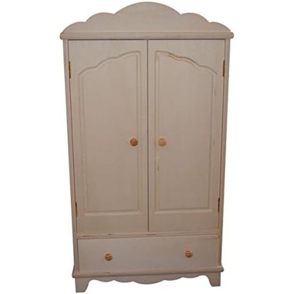 Armadio in Legno di Chopo per Bambole Greca Crudo da Decorare 40x20x76 cm