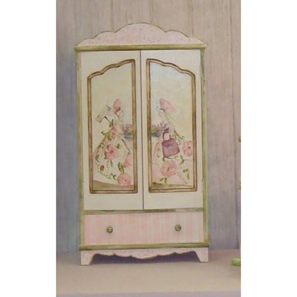 Armadio in Legno di Chopo per Bambole Greca Crudo da Decorare 40x20x76 cm