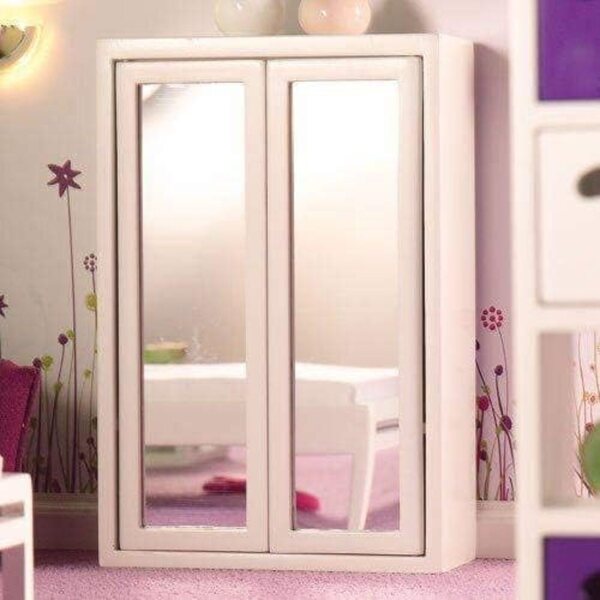Dolls House Armadio camera da letto con specchio bianco 4928 scala 1:12