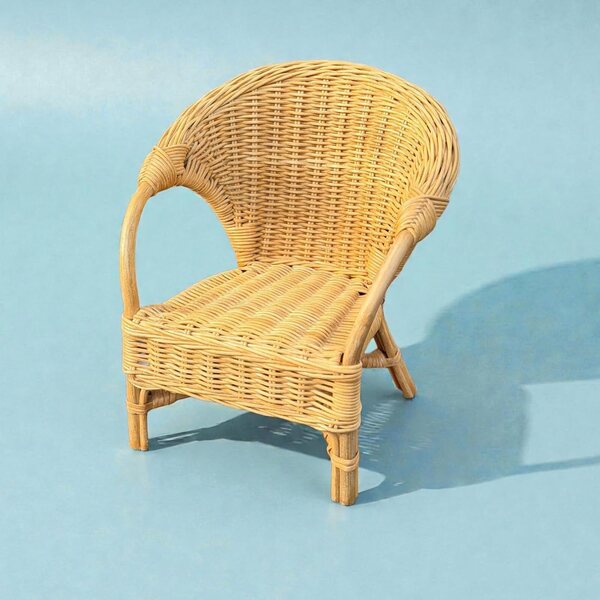Poltrona in rattan per bambole colore miele - stabile e di alta qualità Bukora