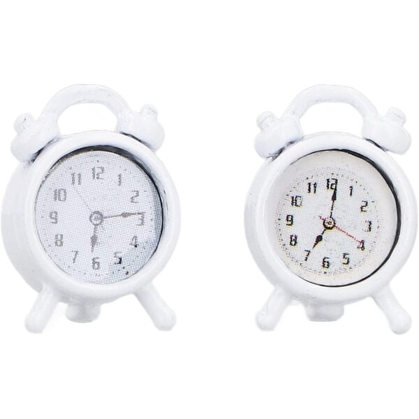 Mini-Retro-Puppenhaus-Wecker aus Legierung – 5-teiliges Set im Maßstab 1:12