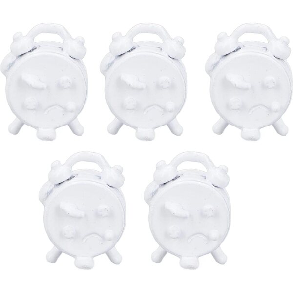 Mini-Retro-Puppenhaus-Wecker aus Legierung – 5-teiliges Set im Maßstab 1:12