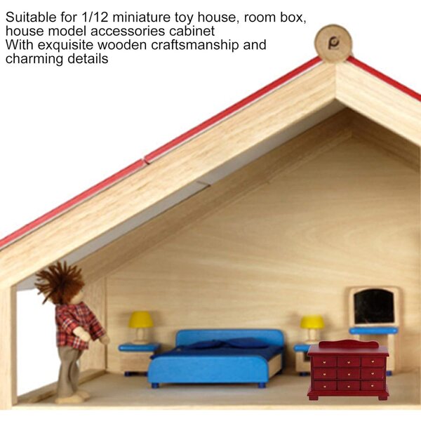 1/12 Mini-Holzschrank für Puppenhaus mit realistischen und sicheren Details