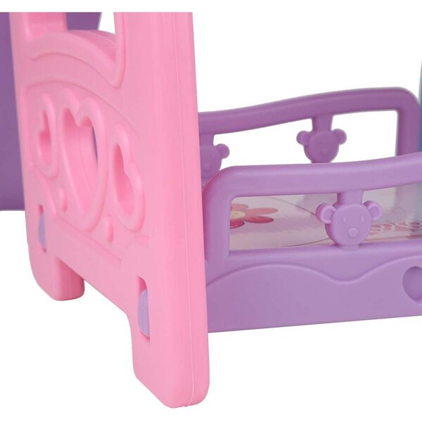 Letto a due piani per casa delle bambole ZenithAur in plastica per bambini oltre 3 anni
