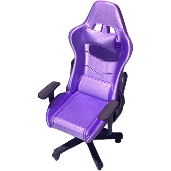 Harilla Miniatura Sedia Gaming 1:12 con Schienale Alto e Braccioli Viola per Case Bambole