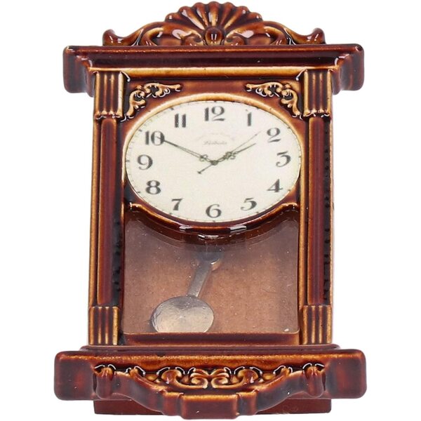 Cryfokt Orologio Miniatura in Lega e Legno per Casa delle Bambole Scala 1:12 Elegante e Portatile