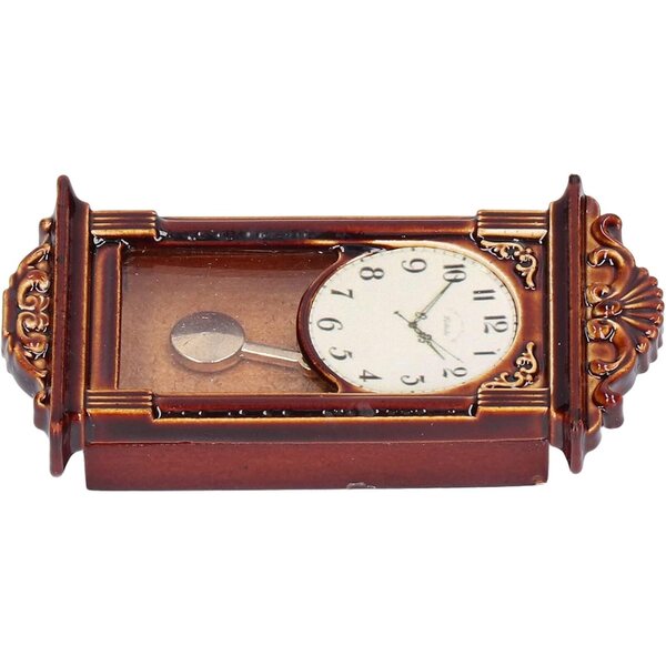 Cryfokt Orologio Miniatura in Lega e Legno per Casa delle Bambole Scala 1:12 Elegante e Portatile