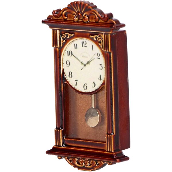 Cryfokt Orologio Miniatura in Lega e Legno per Casa delle Bambole Scala 1:12 Elegante e Portatile