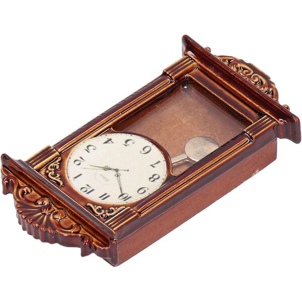 Cryfokt Orologio Miniatura in Lega e Legno per Casa delle Bambole Scala 1:12 Elegante e Portatile
