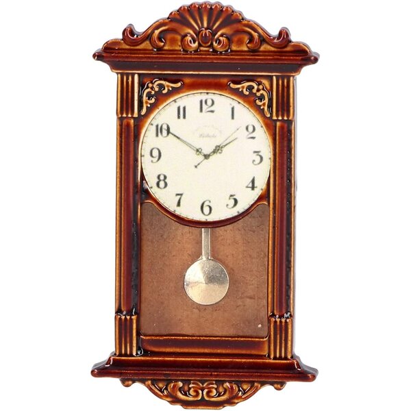 Cryfokt Orologio Miniatura in Lega e Legno per Casa delle Bambole Scala 1:12 Elegante e Portatile
