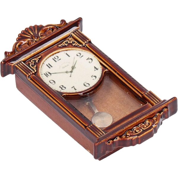 Cryfokt Orologio Miniatura in Lega e Legno per Casa delle Bambole Scala 1:12 Elegante e Portatile