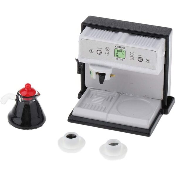 Miniatur-Kaffeemaschinen-Set 1/12 für Puppenhaus und Miniaturbar