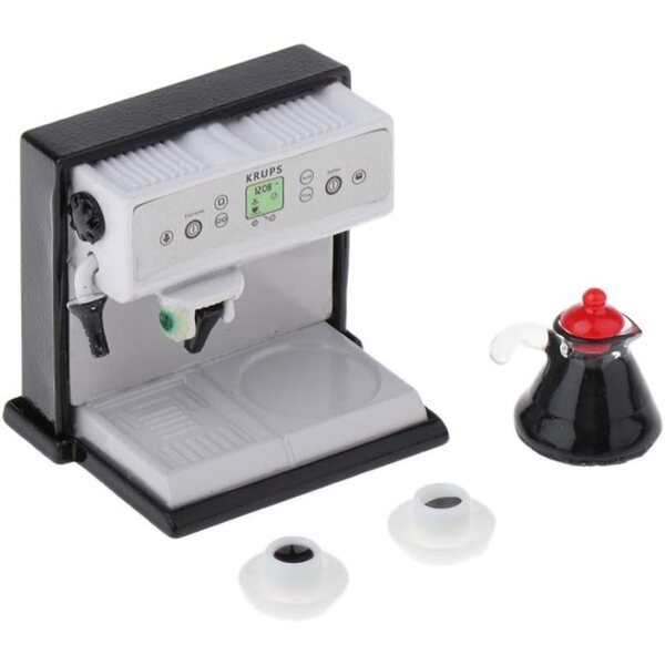 Miniatur-Kaffeemaschinen-Set 1/12 für Puppenhaus und Miniaturbar