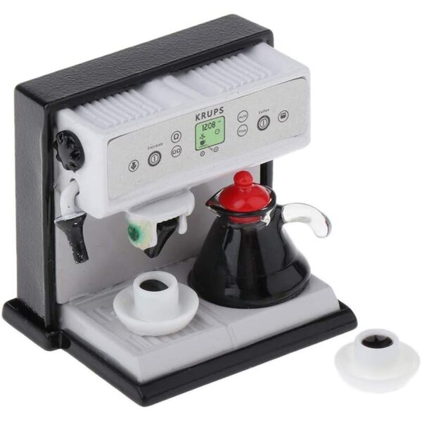 Miniatur-Kaffeemaschinen-Set 1/12 für Puppenhaus und Miniaturbar