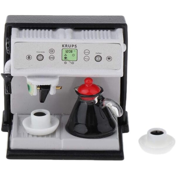 Miniatur-Kaffeemaschinen-Set 1/12 für Puppenhaus und Miniaturbar