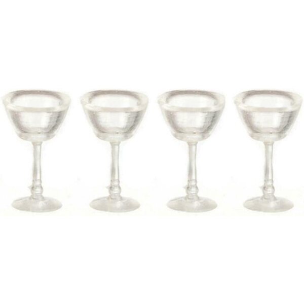 Set 4 Bicchieri Martini Miniatura 1:12 per Casa Bambole Melody Jane Dolls