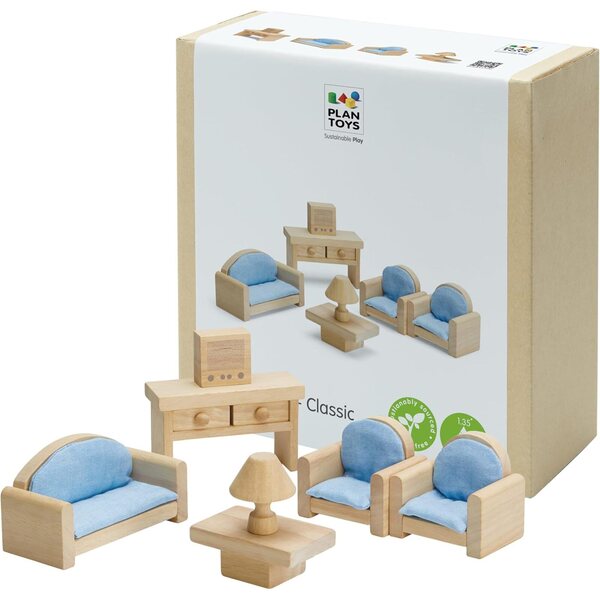 Set Verdure in Legno PlanToys con Coltello e Borsa, Gioco Educativo Sicuro