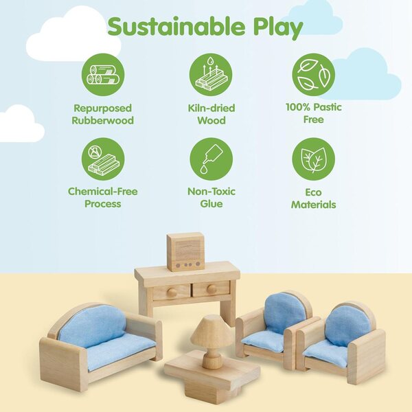 Set Verdure in Legno PlanToys con Coltello e Borsa, Gioco Educativo Sicuro