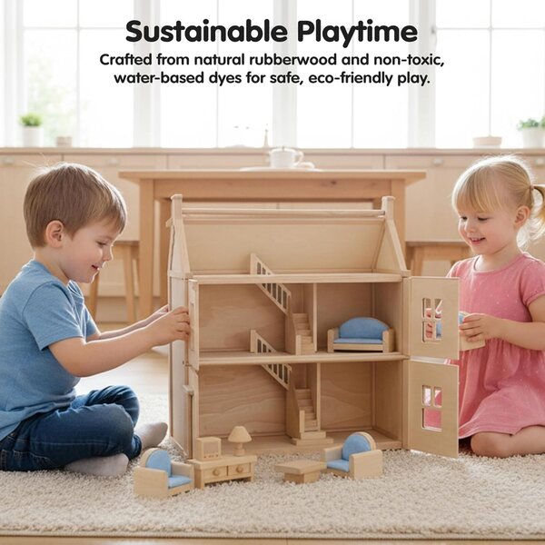 Set Verdure in Legno PlanToys con Coltello e Borsa, Gioco Educativo Sicuro