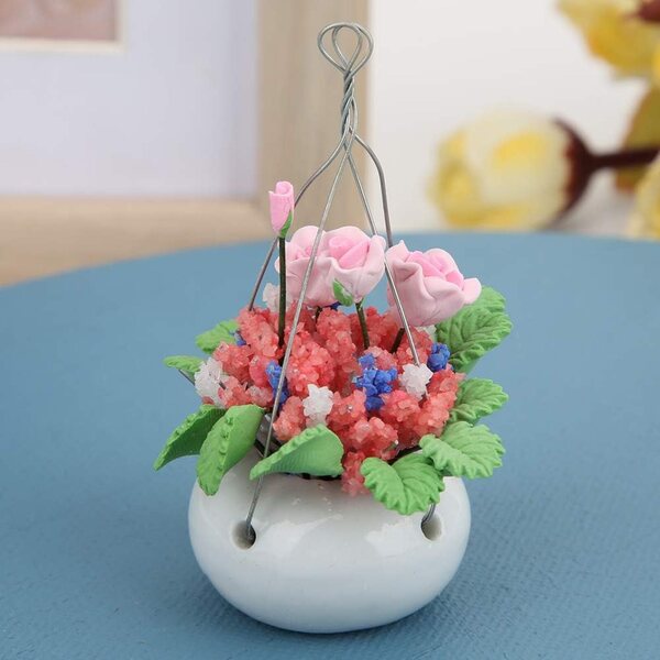 Miniatur-Hängevase für Puppenhäuser 1:12 aus Kunstharz – Masyrt