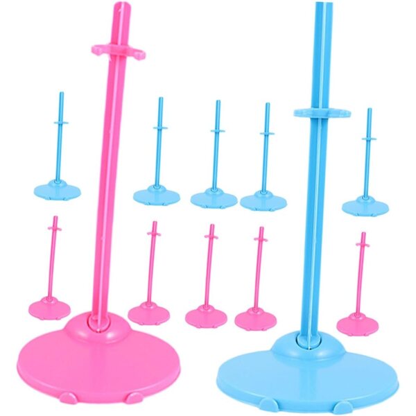 12 Tischpuppenständer in Blau und Rosa für eine stabile und kreative Präsentation