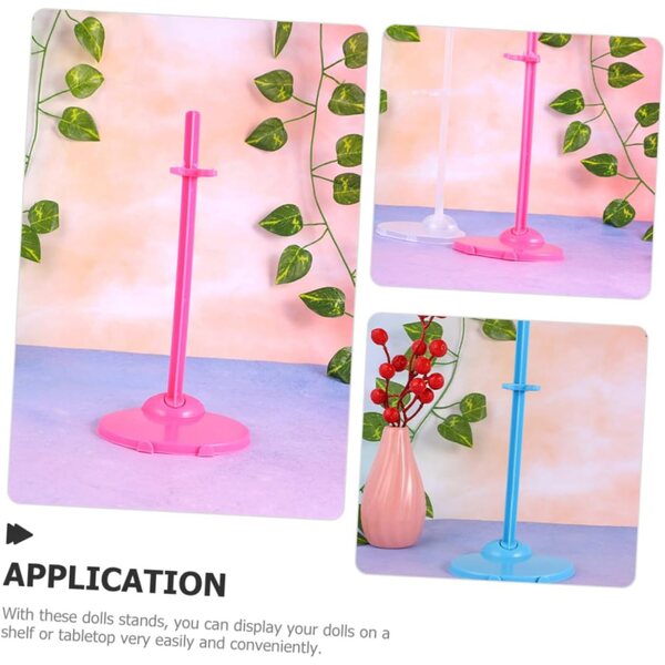 12 Supporti per Bambole da Tavolo Blu e Rosa per Esposizione Stabile e Creativa