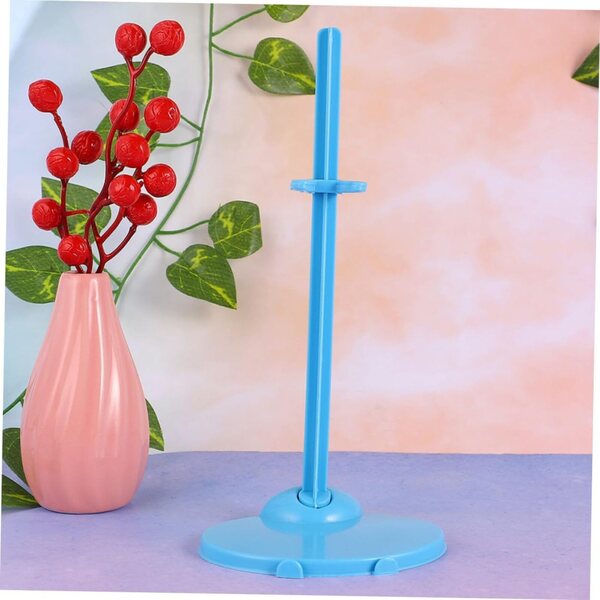 12 Supporti per Bambole da Tavolo Blu e Rosa per Esposizione Stabile e Creativa