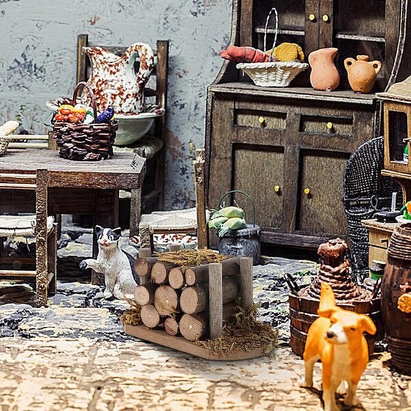 Miniatur-Holzstapel für Haus 1:12 – Vintage-Dekoration aus Holz und Schaumstoff