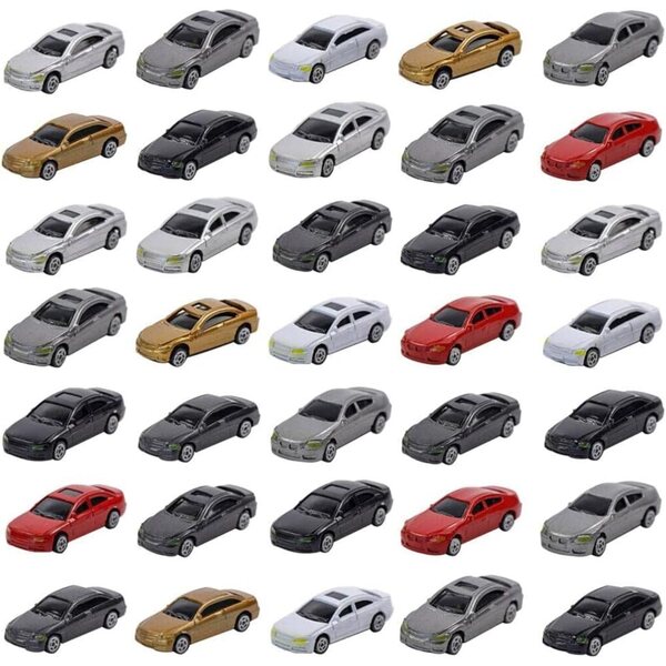 50 Luwecf-Automodelle im Maßstab 1:75 – farbiger Kunststoff für TT und HO