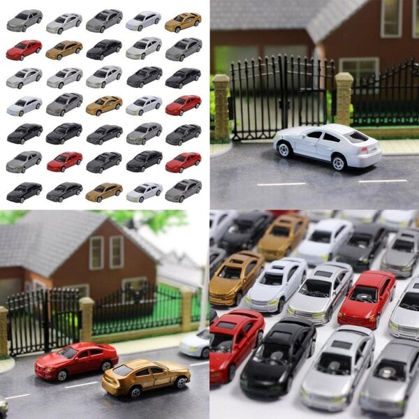 50 Luwecf-Automodelle im Maßstab 1:75 – farbiger Kunststoff für TT und HO