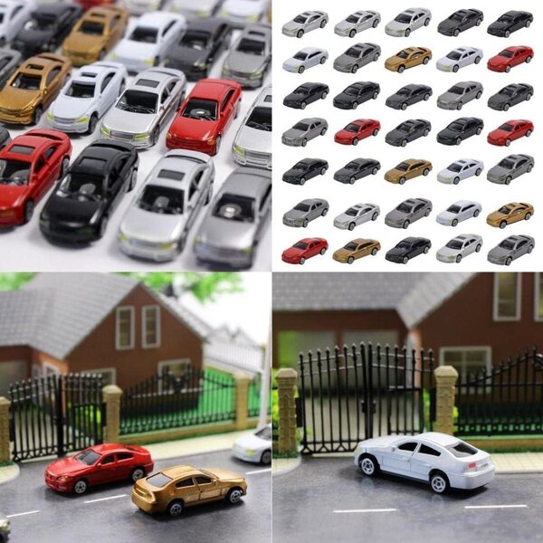 50 Luwecf-Automodelle im Maßstab 1:75 – farbiger Kunststoff für TT und HO