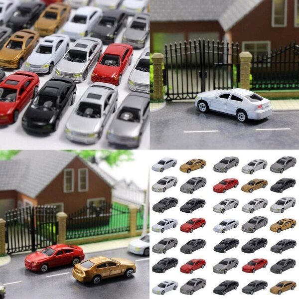 50 Luwecf-Automodelle im Maßstab 1:75 – farbiger Kunststoff für TT und HO