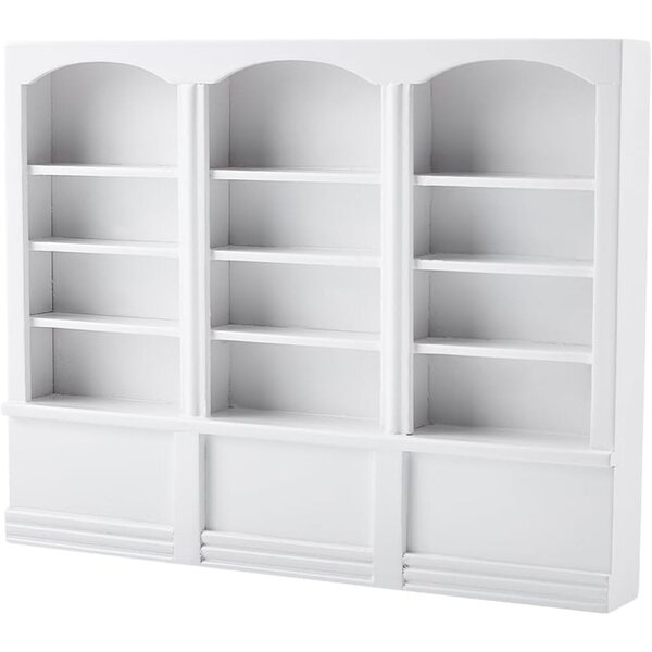 Libreria Miniatura in Legno Bianco 17,8x22,9 cm per Casa delle Bambole
