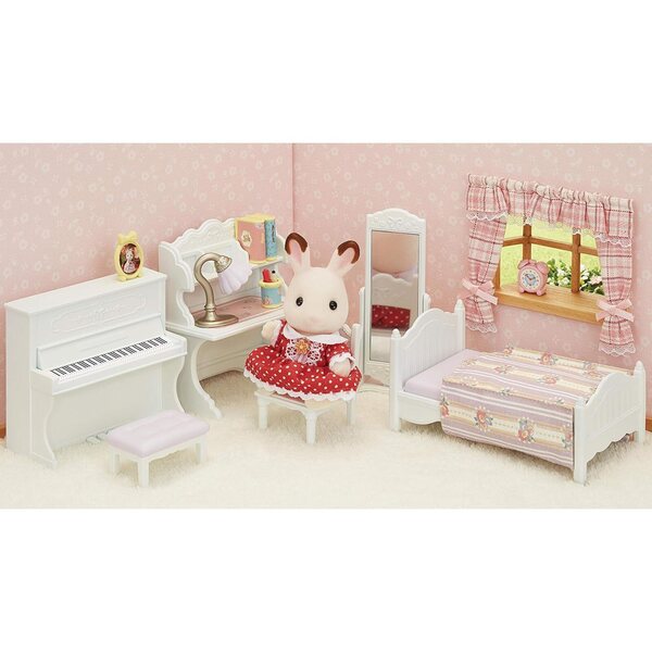 Sylvanian Family Kinderzimmer-Set SE-202 mit lavendelfarbenen und weißen Möbeln